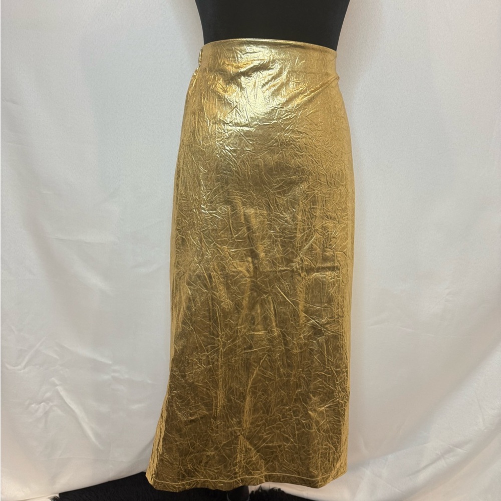 Gold Sequin Midi Pencil Skirt for Cocktail